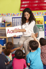 Group Of Elementary Age Schoolchildren In Class With Teacher