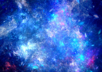Fantasy abstract universe. Dreamy blue nebula.