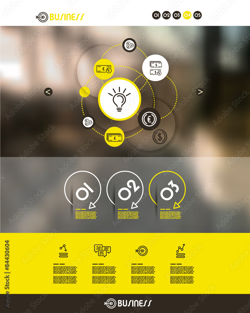 Canvas Prints yellow website transparent template with bulb
