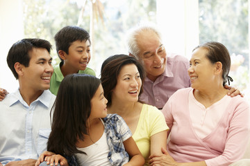 Asian family portrait