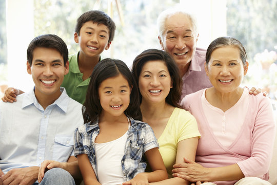 Asian family portrait