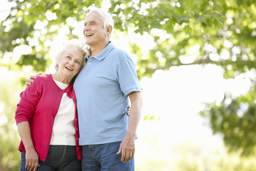 Senior couple in park