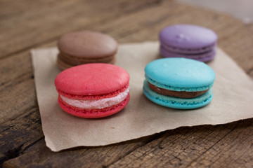 French colorful macarons.