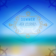 Vector summer ocean, blurred landscape, interface. Corporate web