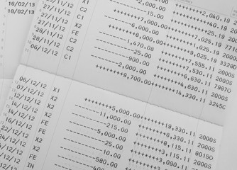 Fototapeta premium Close up of saving account Passbook