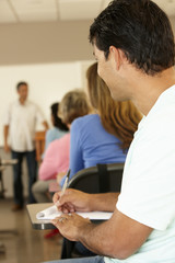 Mature student in class