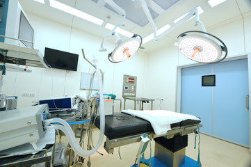 equipment and medical devices in modern operating room