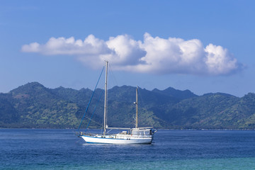 Boat at Paradise Tropic Island.