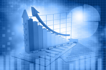 Business growth chart  background .
