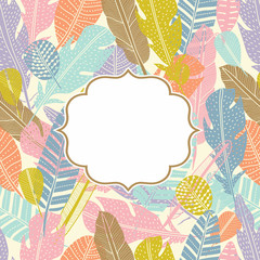 Cute postcards with feathers.