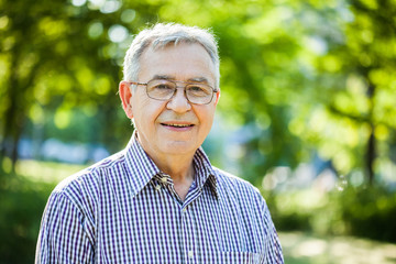 Portrait of happy senior man