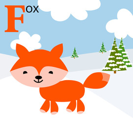 Animal alphabet for the kids: F for the Fox