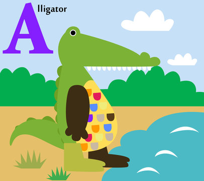 Animal alphabet for the kids: a for the Aligator