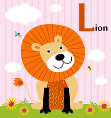 Animal alphabet for the kids: L for the Lion