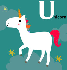 Animal alphabet for the kids: U for the Unicorn