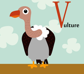 Animal alphabet for the kids: V for the Vulture