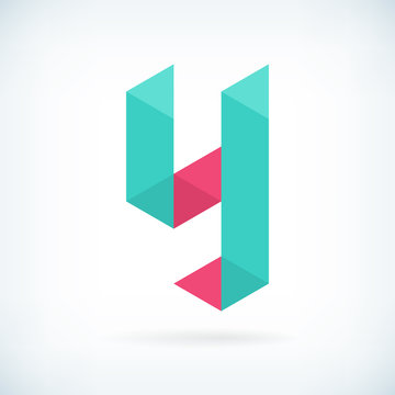 Modern letter Y icon flat design element template