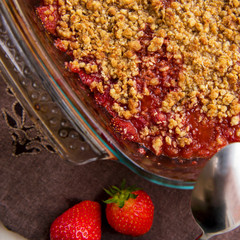 Rhubarb and Strawberry crumble