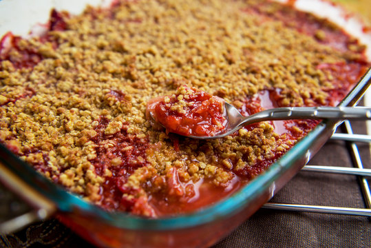 Rhubarb And Strawberry Crumble