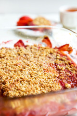 Rhubarb and Strawberry crumble