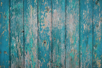 Shabby planks with cracked paint