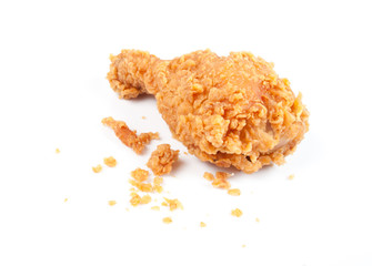 Golden brown fried chicken drumsticks