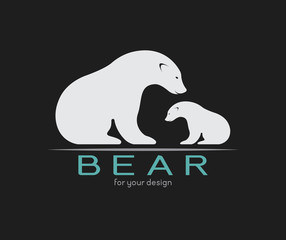 Obraz premium Vector image of an bear on black background