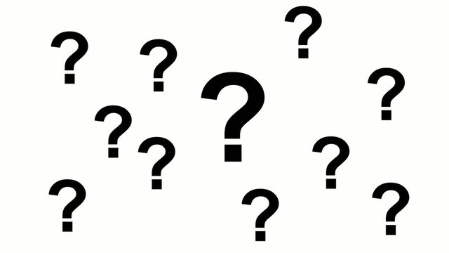 Schwebende Fragezeichen