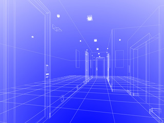 sketch design of interior hall