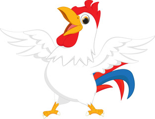 happy rooster cartoon 