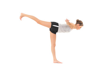 Young woman training yoga