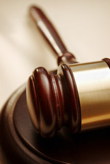 Gavel close up. Conceptual image of law and justice.