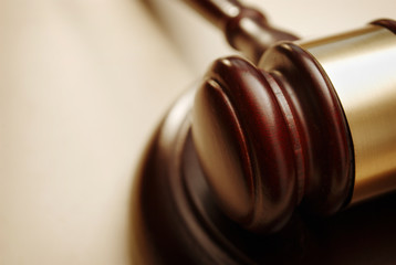 Gavel close up. Conceptual image of law and justice.