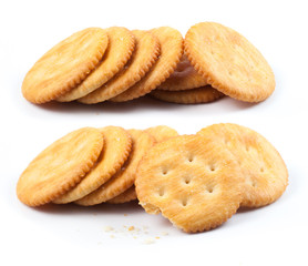 crackers on white background