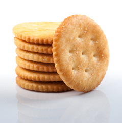 crackers on white background