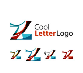 Set of abstract Z letter company logos. Business icons