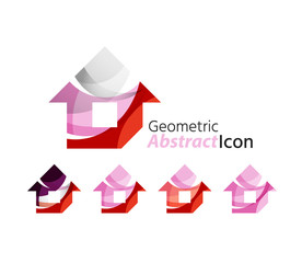 Set of abstract geometric company logo home, house, building