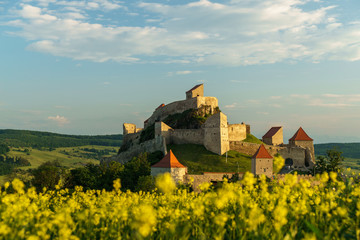 Rupea Castle at sunset