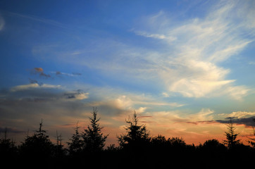 Sunset sky. Russian nature