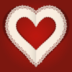 Cut out lace paper heart