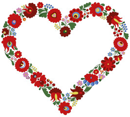 Hungarian embroidery heart frame