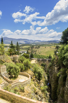 Ronda, view over Puente Viejo, old bridge. Spain