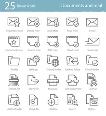 25 linear icons set