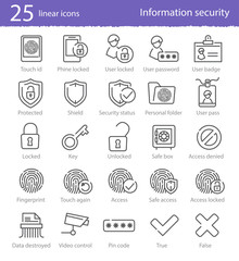 25 linear icons set
