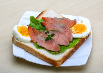Sandwich with salmon