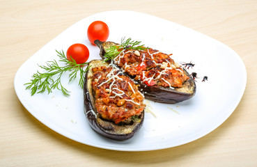 Eggplant stuffed minced meat