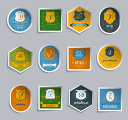 Monogram shields stickers set