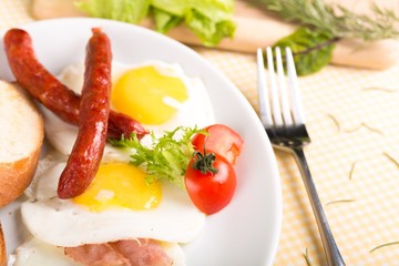 Fototapeta na wymiar Breakfast, bacon, english.