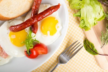 Breakfast, bacon, english.
