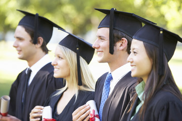 Group Of Students Attending Graduation Ceremony